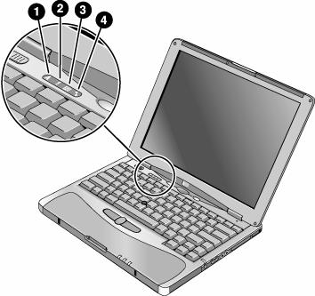 Kom igång med HP Notebook Datorns olika delar Lamporna för tangentbordsstatus sitter ovanför tangentbordet och anger statusen för Num Lock, Caps Lock, Keypad Lock och Scroll Lock. 1. Caps Lock. Caps Lock är aktiv.