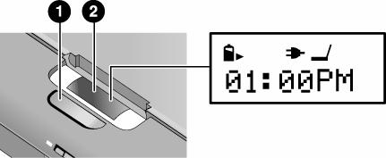Tilläggsenheter Använd en expansionsbas Laddningsnivå i procent för batteriet i höger modulfack (om installerat).