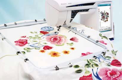 FUNKTIONERNA EXCLUSIVE SEWING ADVISOR OCH EMBROIDERY ADVISOR Automatiska inställningar och expertråd för bästa möjliga sömnads- och broderiresultat.