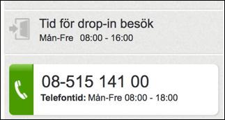 3.5. Färg på ikonerna för Drop-in och telefon Tid för drop-in besök är numera alltid grå som i bilden nedan.