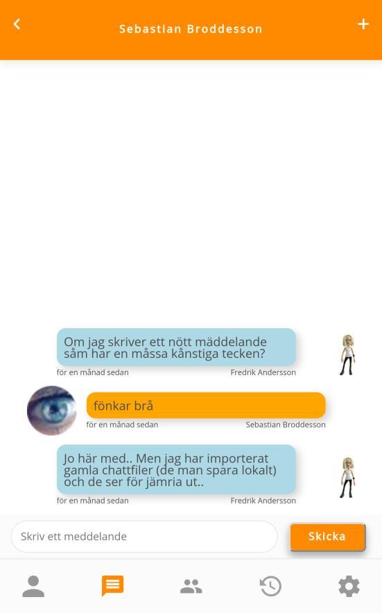 7. CHATT Cellip 365 Mobilapp ger dig möjlighet att chatta med dina kollegor som använder Cellip 365 Softphone eller Cellip 365 Mobilapp.