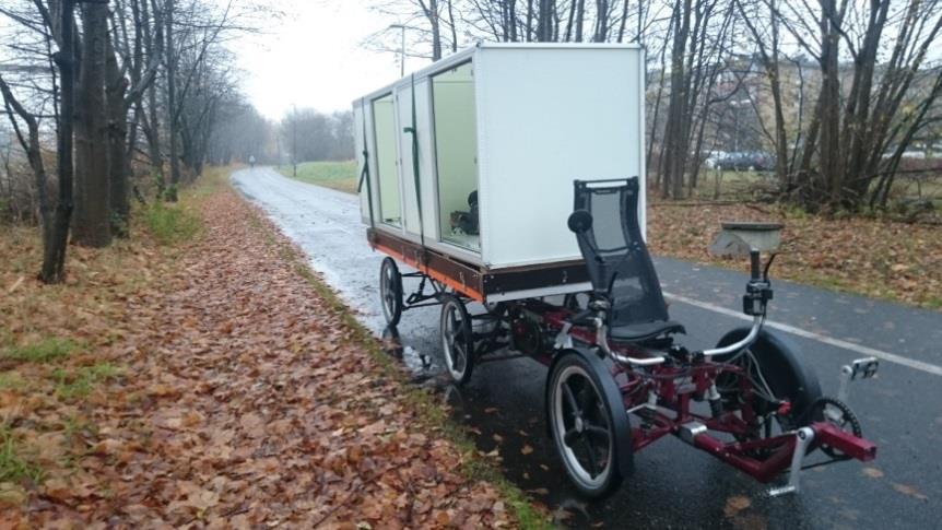 The new project: A mini-demo! Projektet inriktar sig mot lastcykelfordon med extra funktionalitet och energibehov. Velove bikes utvecklar just nu en lastcykel för kyltransporter. WP 1.