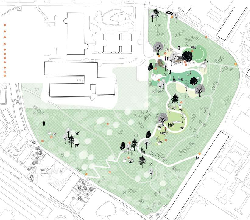 FLEMINGSBERGSPARKEN RUSTAS UPP UNDER VÅREN 2018 1. Utveckling av entréer med skyltning, plantering, belysning och hinder för biltrafik 2.