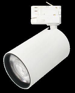 92 25 svart RULLE MEGA 26W Spotlight med varmvitt eller kallvitt ljus Rulle Mega är en ny ljusstark 3-fas armatur som kan fås med varmvitt ljus, 3000K, eller kallvitt ljus, 4000K.