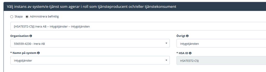 Administrera befintlig systeminformation Välj Administrera