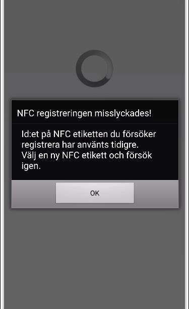 2 Tidigare registrerade NFC-etiketter NFC-etiketter som