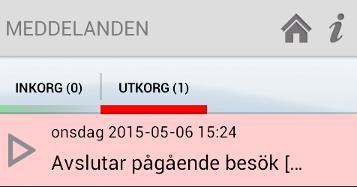 7 Meddelande Utkorg I Utkorgen får du meddelanden om aktiviteter som inte har sparats ner på servern. Den vanligaste orsaken att aktiviteter inte kunnat sparas ner på servern är pga.