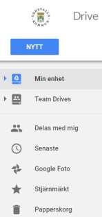 Drive Se till att vara inloggad på webläsaren Chrome, med ditt gapp-konto. Om du har lagt upp tre startflikar i Chrome, så finns din Drive på en av flikarna.