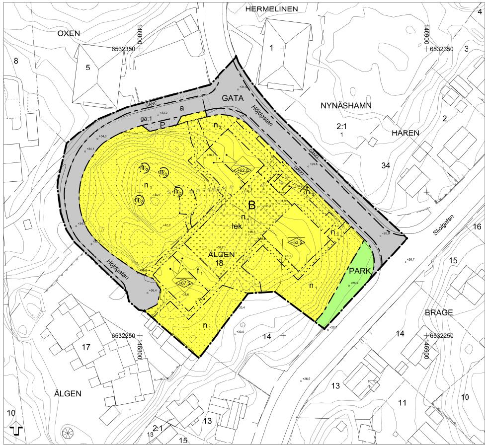 Sida 4 (12) 2 Allmänt 2.1 Områdesbeskrivning, topografi och ytbeskaffenhet Projektområdet utgörs av en obebyggd tomt, som består av tre stycken bergkullar med träd och buskvegetation.