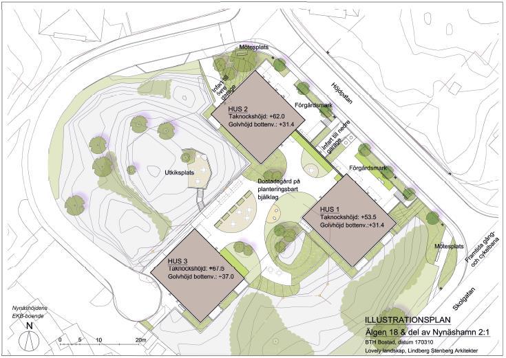 Sida 5 (12) 2.2 Objektsbeskrivning Inom den idag obebyggda tomten planerar BTH Bostad AB att uppföra tre stycken flerbostadshus.