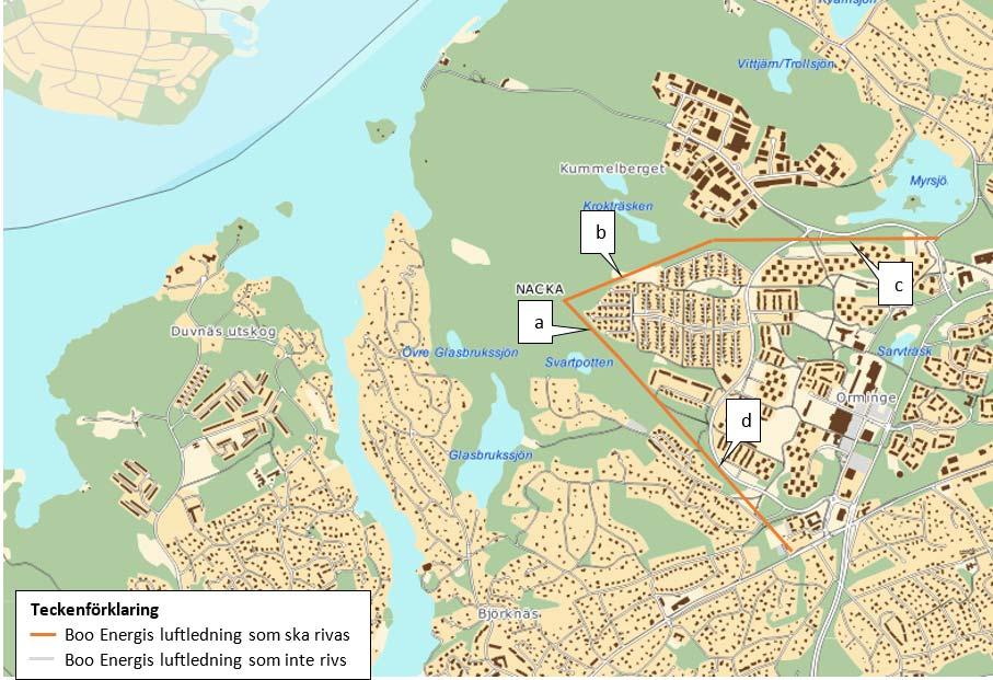 4 (8) Längs delar av dessa ledningar går även parallella ledningar tillhörandes Boo Energi.