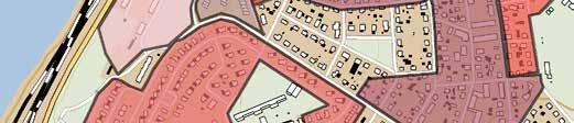 Byggnader stadsområde III Karaktärsbyggnader Tre betjäningshus för sex familjer Två bostadshus med fyra lägenheter Två