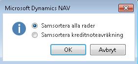 Om man vill samsortera all rader som är möjliga att samsortera, klicka på Samsortera alla rader. Filen för Bankgiro Här beskrivs de inställningar som skall göras för den här filtypen.