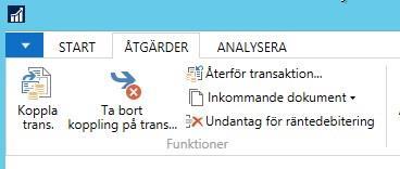 Använda funktionen Ställ dig på den transaktion som du vill undanta för räntedebitering och välj menyval Undantag för räntedebitering.