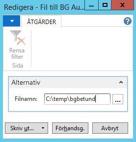 I samma ögonblick som filen skapas så skrivs även en rapport ut som man kan skicka (särskild tjänst) per brev till bankgirot/plusgirot.
