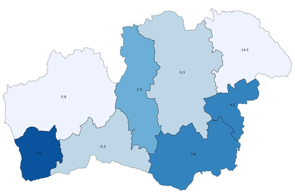 Gästnätter i Kronobergs län, jan-jul 2018 577 624 gästnätter (-1,0 %, -5 586 st)