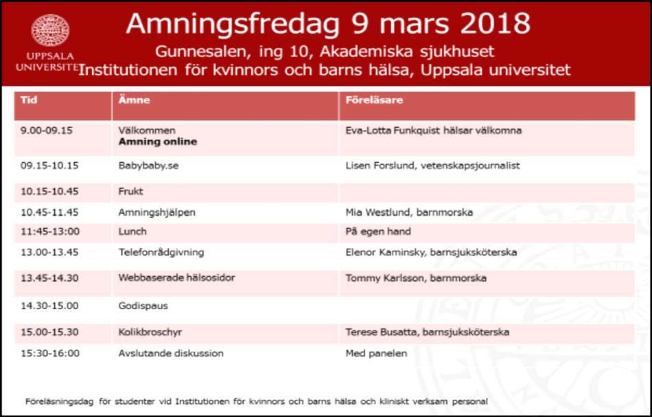 Ingen föranmälan till Amningsfredagen ÖVRIGT Thomas telefon Från 1 februari kommer Jenny Fagerström Johnsson att ta över