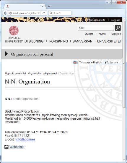 Svensk fritext före personallista Klicka på Sv.fritext före pers.list. Skriv in önskad text. Klicka på Spara. Klicka på Åter till översikt: För att komma tillbaka till föregående sida.