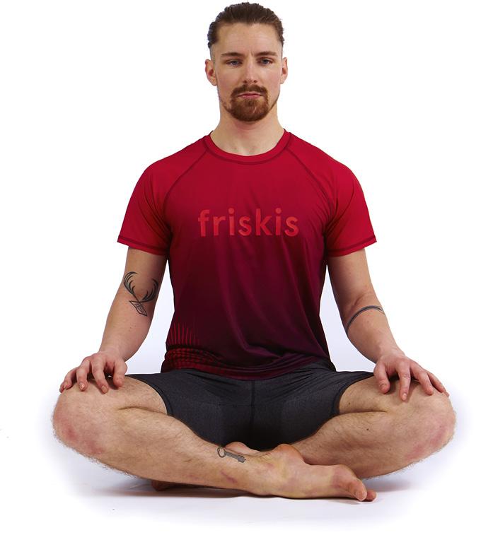 Rörlighet 10 Lätt meditationsställning Sitt med benen i kors. Pressa ner sittbensknölarna och vrid ut skinkorna.