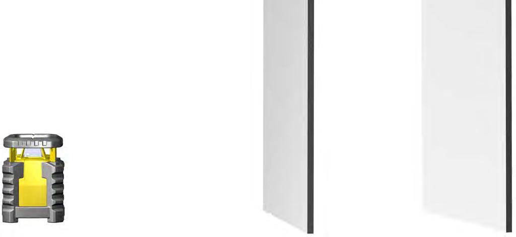 22.2 Horisontell kontroll X X 1 1 (3) Kontroll av linjenivån hos den horisontella laserlinjen Försök följa den illustrerade inriktningen av instrumentet i så hög utsträckning som möjligt. 1. LAR 350 placeras 5 eller 10 meter på en horisontell yta framför en vägg eller monteras på ett stativ med manöverpanelen i riktning mot väggen.