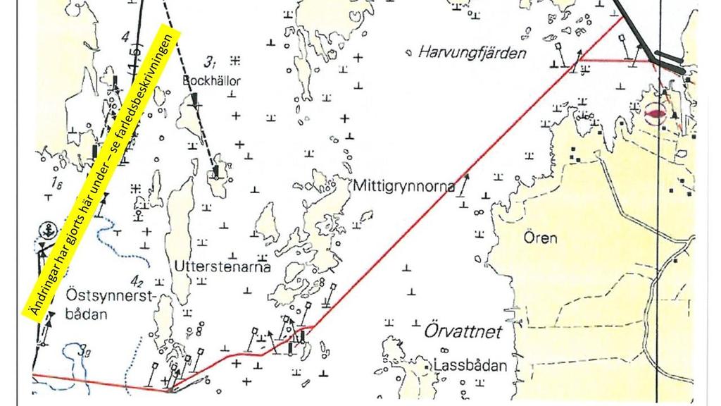 Harrströms södra båtrutt Båtrutten ut mot sydväst från Harrström utgör enskild båtrutt. Farleden är enligt uppgift fördjupad ner till ca 1,8 meter men den är mycket smal.