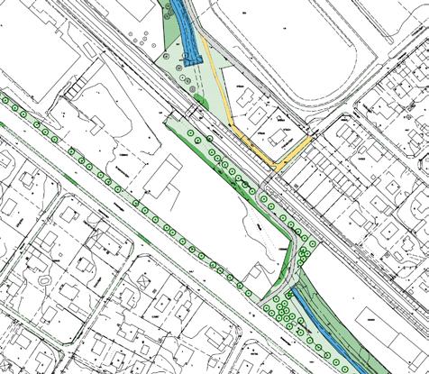 3. parkstråk bromstensvägen/bromstens idrottsplats Storlek: Ca 0,5 Ha Karaktär: Parkstråk sociala värden: Promenader, sitta i solen Utveckla till en tryggare och mer attraktiv parkmiljö.