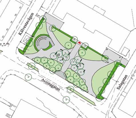 5. solhemsängens skola Storlek: Ca 0, Ha Karaktär: Parktorg i anslutning till skola sociala värden: Mindre evenemang, ro, sitta i solen