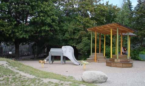 Lekutrustningen är varierad och uppmuntrar till olika typer av lek och attraherar många olika åldersgrupper. Plaskdammen utnyttjas flitigt under sommarhalvåret.
