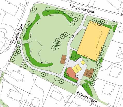 . palmérsparken Storlek: Ca 0,9 Ha Karaktär: Kvarterspark/lekplats sociala värden: Bollspel, grön oas, sitta i solen, lek, picknick, ro Bevara och utveckla nuvarande