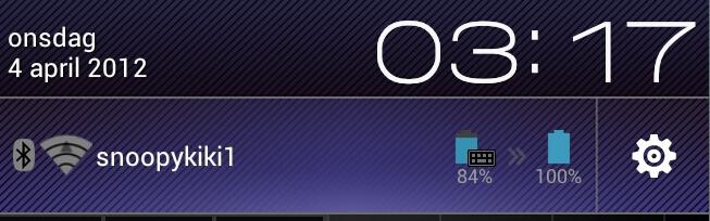 Energihantering ASUS batteri Denna funktionswidget visar det enskilda batteriets status hos ASUS Transformer Pad och tangentbordsdockningen med procent och med färger.