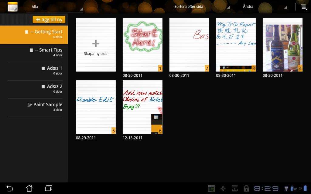 SuperNote SuperNote är en bekväm app som används för skrivning och målning i din ASUS Transformer Pad.
