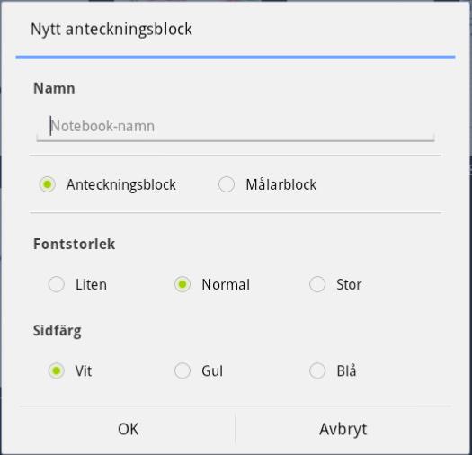 Använda SuperNote Skapa en ny anteckningsbok eller målarbok: 1. Klicka på +Lägg till ny i vänstra fönstret på SuperNote huvudsida. 2. Namnge filen och välj Anteckningsblock eller Målarblock. 3.