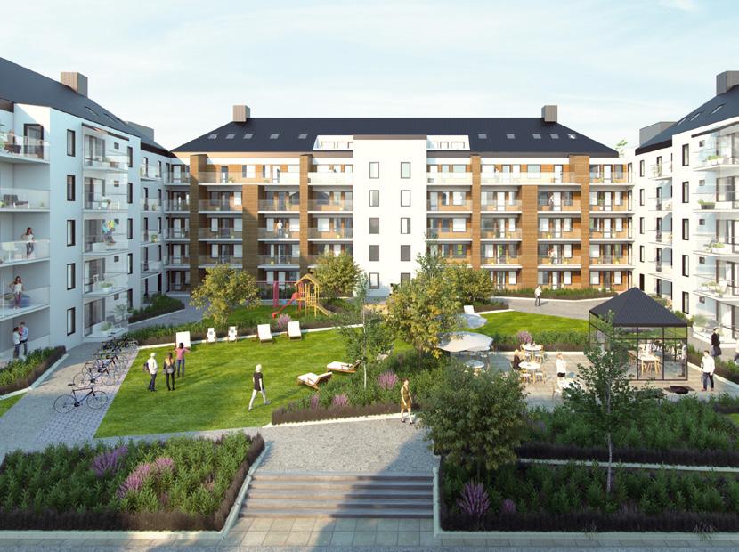 Det direkt angränsande grönområdet i söder med golfbana och skogsområden har varit utgångspunkten för utformingen av området.