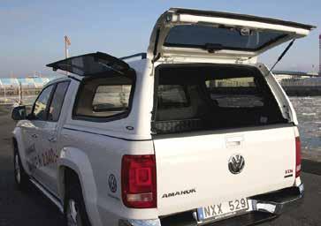 AMAROK KAMA STEELTOP Volkswagen Amarok Modellår: 10- PRODUKTFAKTA Kåpa konstruerad helt i galvaniserat stål Skjutbar framruta för rengöring av bilens bakruta Fjärrstyrt låssystem som standard på