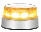 Godkänd enligt ECE-R65 TA2, ECE-R10 samt ADR-godkänd Varningsfyr med ljusstarka LED som finns med roterande ljus (inga rörliga delar) eller som blixtljus.