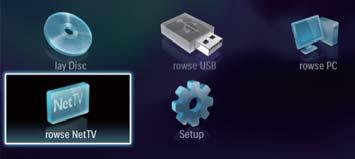 Använda hemmenyn Svenska 1 Tryck på för att visa hemmenyn. Om du vill starta uppspelning av skivan väljer du [spela upp skiva]. Om du vill spela upp USB-innehållet väljer du [Bläddra i USB].
