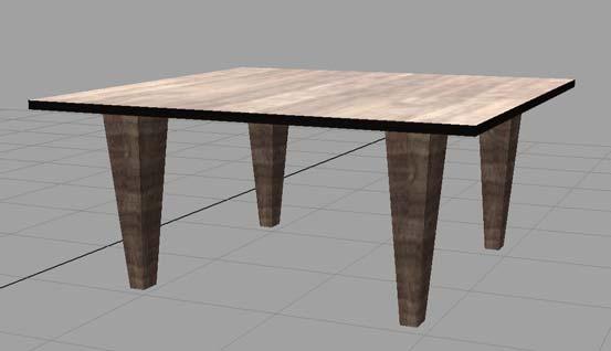Markera golvpolygonen och sätt uv-värden med Edit Polygons Texture Planar Mapping. I tool options-dialogen, välj Smart Fit och sätt y-axeln som Mapping Direction.