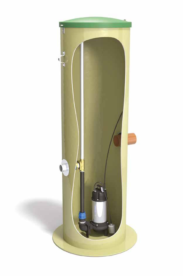 Pumpstation BAGA Drän 60 Pumpstation för dränvatten. För 1 hushåll Ø 60 cm. Glasfiber Pumpstationer Kompus Drän 60 Diameter 60 cm med pump BAV 250A Typ Höjd Art. nr.