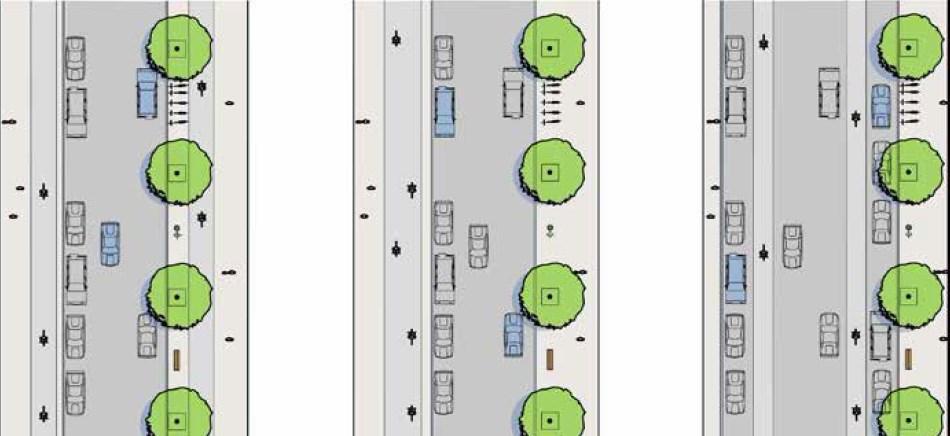 Sida 4 (11) Alternativen med enkelriktade cykelfält och dubbelriktad cykelbana har valts bort till förmån för enkelriktade cykelbanor.