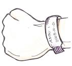 armen eller handen där bedövningsplåstret