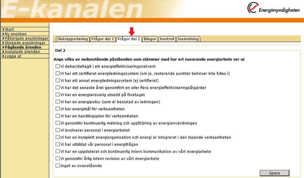 energieffektivisering. Avsluta med knappen [Spara].