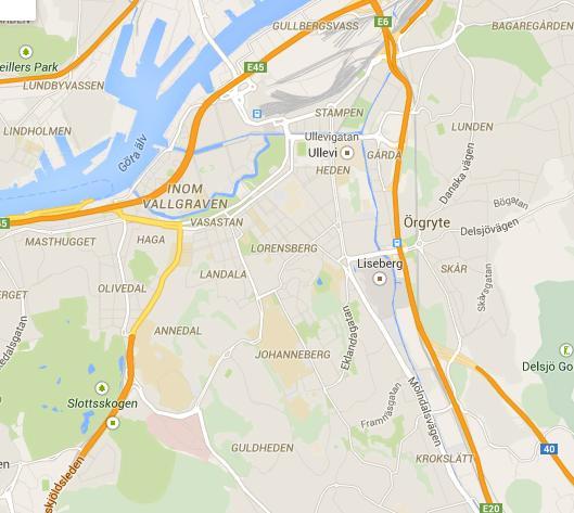 Glasmästaregatan åt höger och gångväg till vänster i bild vid