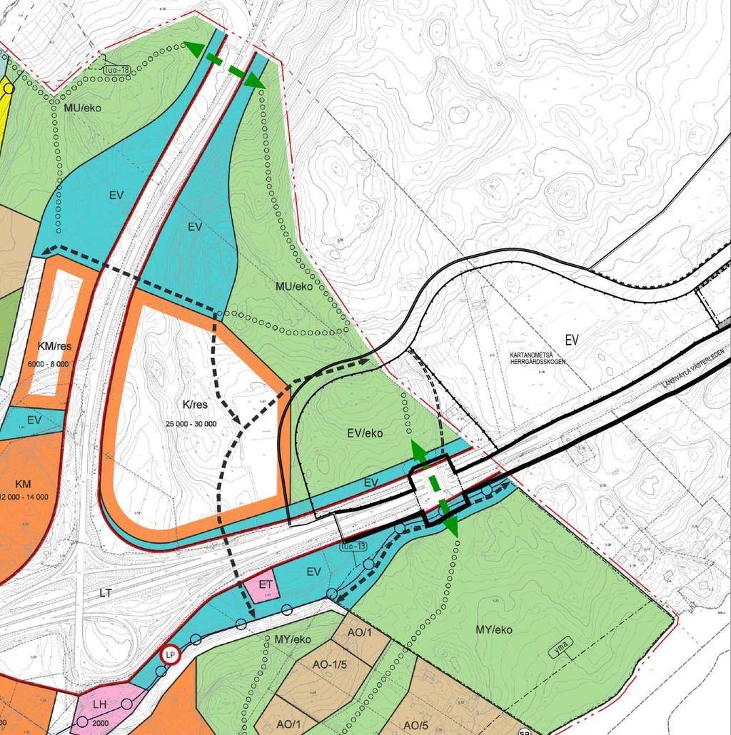 Bild 13. Detaljplan och delgeneralplan för Jorvas och Ingelsby. Jordmån och vatten Jordmånen lämpar sig i huvudsak väl för byggande.