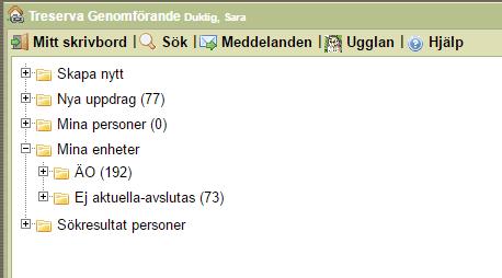 Sida 40 (41) Avsluta genomförande i genomförandewebben I mappen Ej aktuella - avslutas visas personer för vilka inga pågående eller