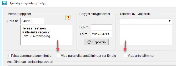 Figur 24: Visa parallella anställningar och visa arbetstimmar 6.