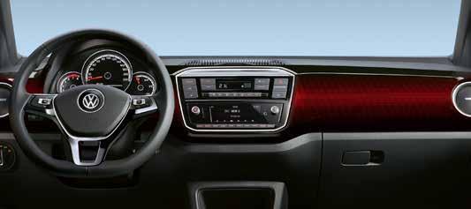 Instrumentpanel Som ett vardagsrum, fast snabbare INSTRUMENTPANEL PIXELS RED RED S H EC Något att förvånas över. Kupén i up! är inte som andra småbilars.