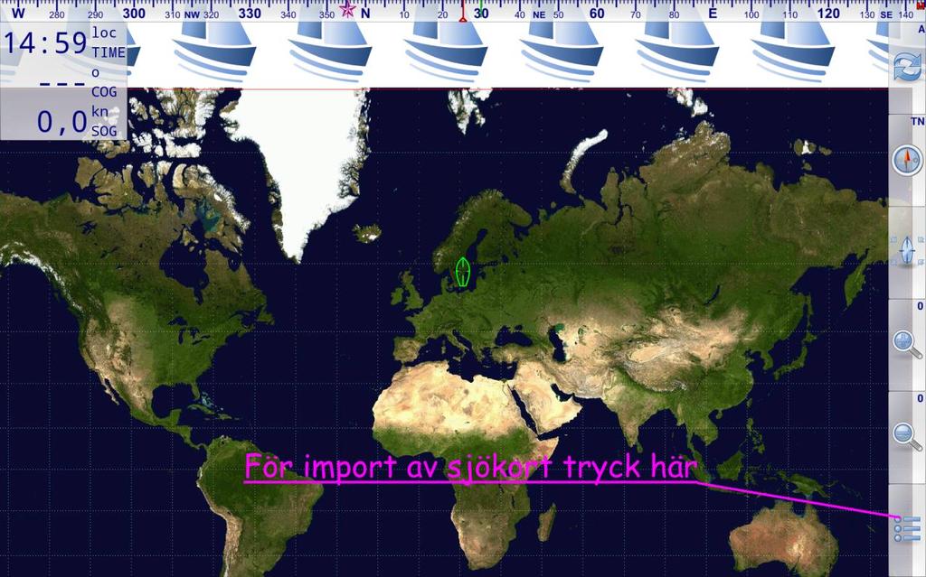 Nedladdning av sjökort från internet