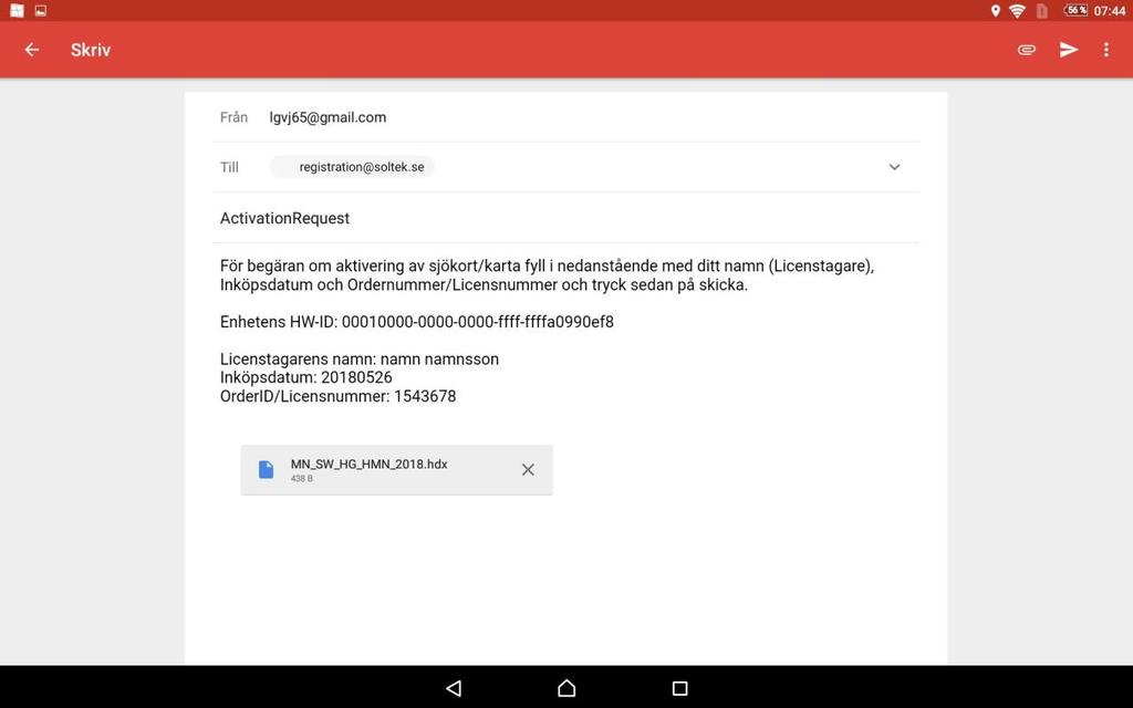 Skriv order ID (ordernummer, licensnummer) 4.