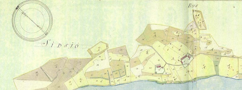 Bilaga 2 karta från storskiftet 1810-1811 Sidsjö storskiftades 1810 och i samband med denna förrättning upprättades en karta.