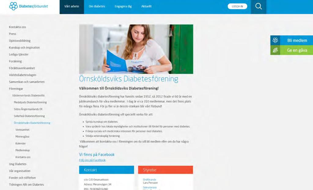 Föreningarnas webbplatser Hämtar uppgifter automatiskt från medlemsregistret Samma möjligheter som